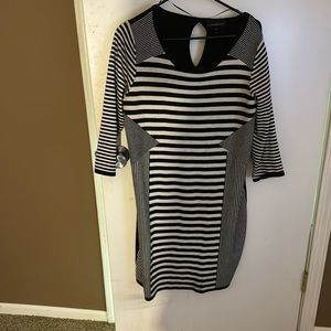 Black and white sweater dress.